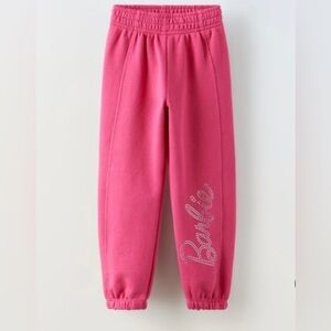 barbie pink rhinestone joggers and sweatshirt size 9-10 kids brand new w/ tags